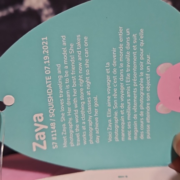 Original Squishmallows Zaya 7 inches - Picture 4 of 4